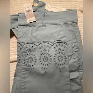 LOFT Girlfriend Chino with Eyelet Hem
